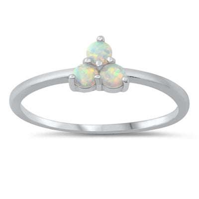 Sterling Silver Lab Opal Ring