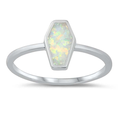 Sterling Silver Lab Opal Ring