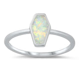 Sterling Silver Lab Opal Ring
