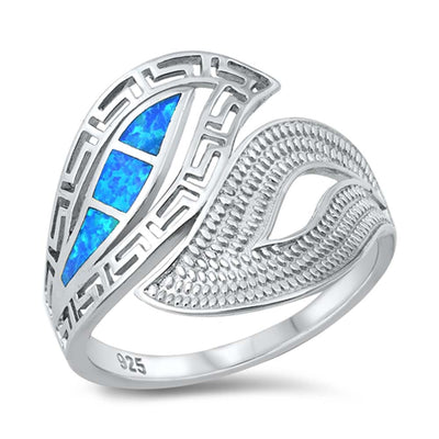 Sterling Silver Lab Opal Ring