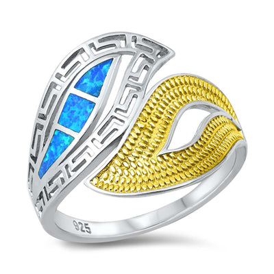 Sterling Silver Lab Opal Ring