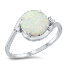 Load image into Gallery viewer, Sterling Silver Lab Opal Ring
