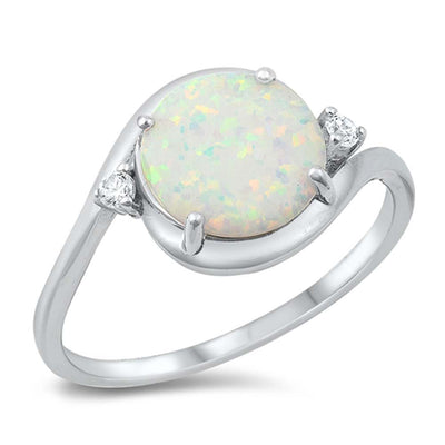 Sterling Silver Lab Opal Ring