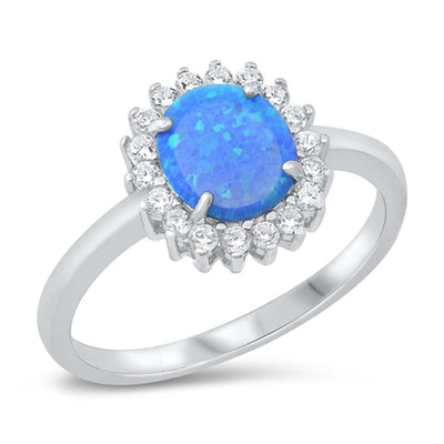 Sterling Silver Lab Opal Ring