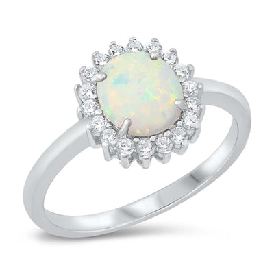Sterling Silver Lab Opal Ring