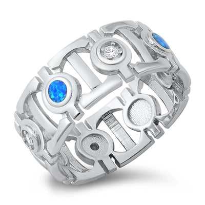 Sterling Silver Lab Opal Ring