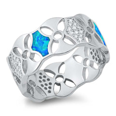 Sterling Silver Lab Opal Ring