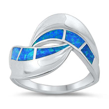 Load image into Gallery viewer, Sterling Silver Lab Opal Ring