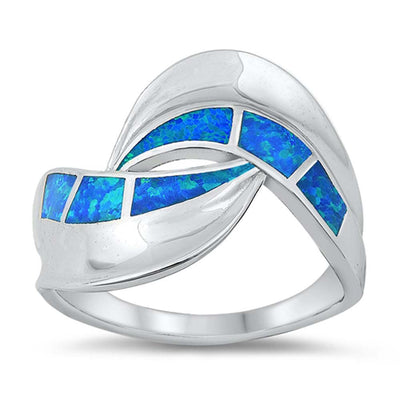 Sterling Silver Lab Opal Ring