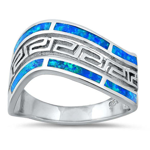 Sterling Silver Lab Opal Ring