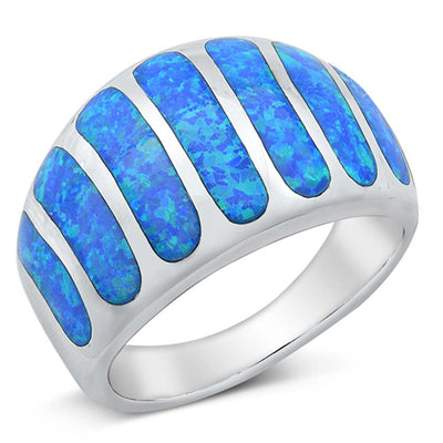 Sterling Silver Blue Lab Opal Ring