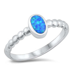 Sterling Silver Blue Lab Opal Ring