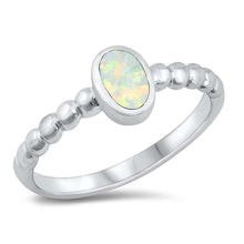 Load image into Gallery viewer, Sterling Silver White Lab Opal Ring