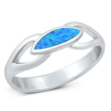 Sterling Silver Blue Lab Opal Ring