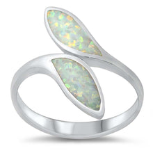 Load image into Gallery viewer, Sterling Silver White Lab Opal Ring