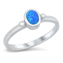 Load image into Gallery viewer, Sterling Silver Blue Lab Opal Ring