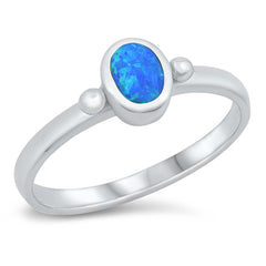 Sterling Silver Blue Lab Opal Ring