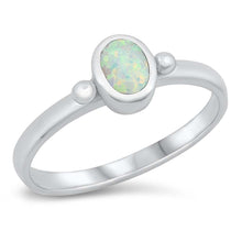 Load image into Gallery viewer, Sterling Silver White Lab Opal Ring