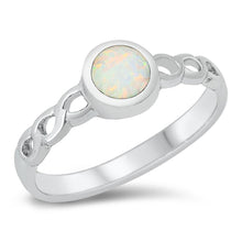 Load image into Gallery viewer, Sterling Silver Rhodium Plated White Lab Opal Ring - silverdepot