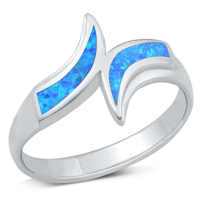 Sterling Silver Blue Lab Opal Ring