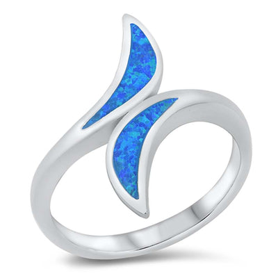Sterling Silver Blue Lab Opal Ring