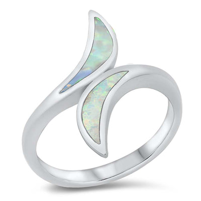 Sterling Silver White Lab Opal Ring
