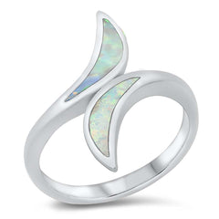Sterling Silver White Lab Opal Ring