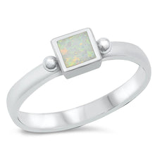 Load image into Gallery viewer, Sterling Silver Rhodium Plated White Lab Opal Ring - silverdepot