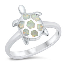 Load image into Gallery viewer, Sterling Silver Rhodium Plated White Lab Opal CZ Ring - silverdepot