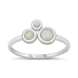 Sterling Silver Rhodium Plated Lab White Opal CZ Ring