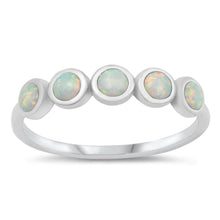 Load image into Gallery viewer, Sterling Silver Rhodium Plated Lab White Opal CZ Ring - silverdepot