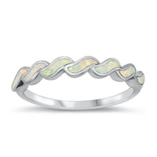 Load image into Gallery viewer, Sterling Silver Rhodium Plated Lab White Opal CZ Ring - silverdepot