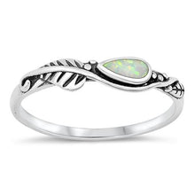 Load image into Gallery viewer, Sterling Silver Oxidized White Lab Opal and Clear CZ Ring-4mm