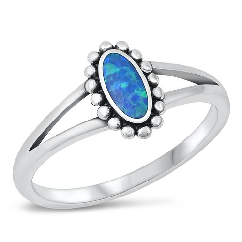 Sterling Silver Blue Lab Opal Ring