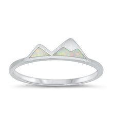 Load image into Gallery viewer, Sterling Silver Rhodium Plated Mountain White Lab Opal Ring