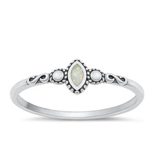 Load image into Gallery viewer, Sterling Silver Oxidized White Lab Opal Ring-6mm