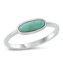 Load image into Gallery viewer, Sterling Silver Simulated Turquoise Stone Ring