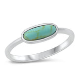 Sterling Silver Simulated Turquoise Stone Ring