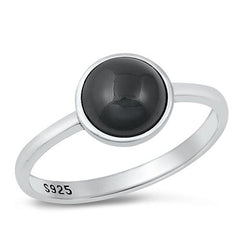 Sterling Silver Black Agate Stone Ring