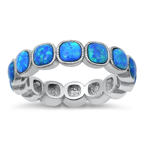 Sterling Silver Blue Lab Opal Ring