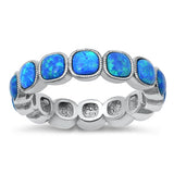 Sterling Silver Blue Lab Opal Ring