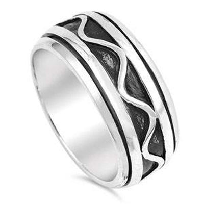 Sterling Silver Spinner Shaped Plain RingsAnd Face Height 9mmAnd Band Width 9mm