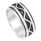 Sterling Silver Spinner Shaped Plain RingsAnd Face Height 9mmAnd Band Width 9mm