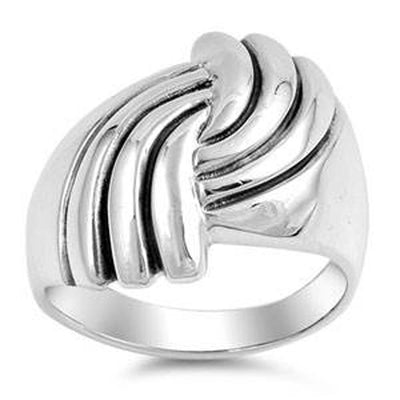 Sterling Silver Shell Shaped Plain RingsAnd Face Height 18mmAnd Band Width 4mm