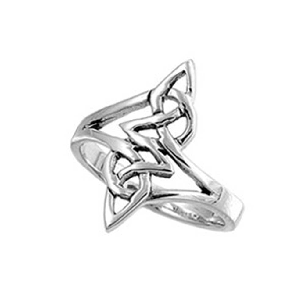 Sterling Silver Wicca Celtic Infinity Ring with Face Height of 21MM