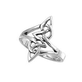 Sterling Silver Wicca Celtic Infinity Ring with Face Height of 21MM