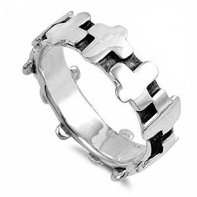 Sterling Silver Cross Shaped Plain RingsAnd Band Width 7mm