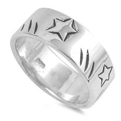 Sterling Silver Star Shaped Plain RingsAnd Band Width 9mm