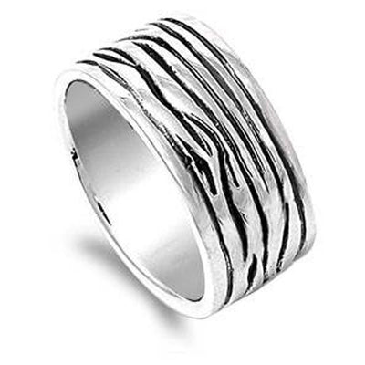 Sterling Silver Spinner Shaped Plain RingsAnd Face Height 10mmAnd Band Width 10mm