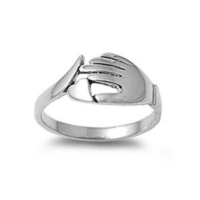 Sterling Silver Modern Claddagh Ring with Face Height of 9MM